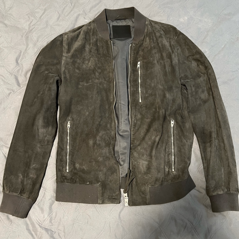 Allsaints M Suede Bomber Jacket